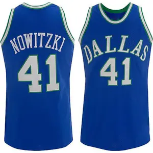 Men's Dirk Nowitzki Dallas Mavericks Mitchell and Ness Authentic Blue Throwback Jersey