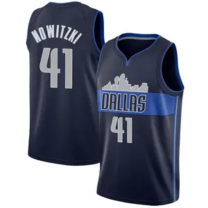 Men's Dirk Nowitzki Dallas Mavericks Nike Swingman Navy Jersey - Statement Edition