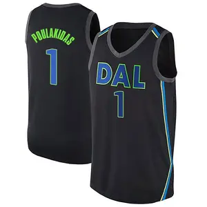 Men's John Poulakidas Dallas Mavericks Nike Swingman Black Jersey - City Edition
