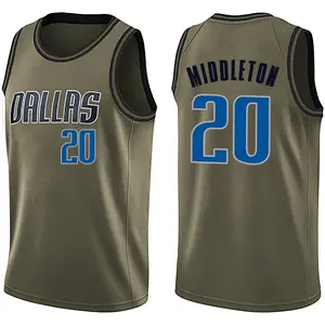 Men's Khris Middleton Dallas Mavericks Nike Swingman Green Salute to Service Jersey