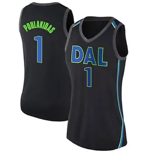 Women's John Poulakidas Dallas Mavericks Nike Swingman Black Jersey - City Edition