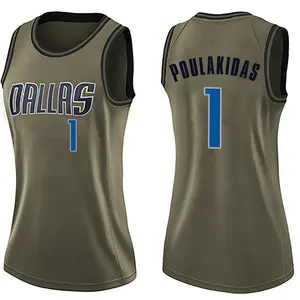 Women's John Poulakidas Dallas Mavericks Nike Swingman Green Salute to Service Jersey