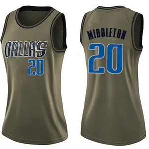 Women's Khris Middleton Dallas Mavericks Nike Swingman Green Salute to Service Jersey