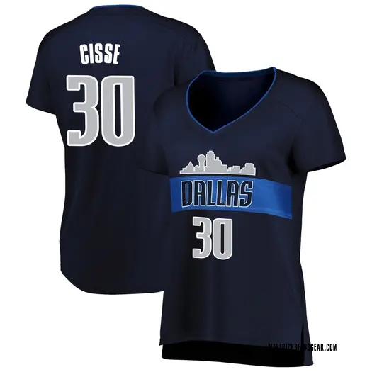 Women's Moussa Cisse Dallas Mavericks Fanatics Branded Fast Break Navy Jersey - Statement Edition