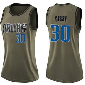 Women's Moussa Cisse Dallas Mavericks Nike Swingman Green Salute to Service Jersey
