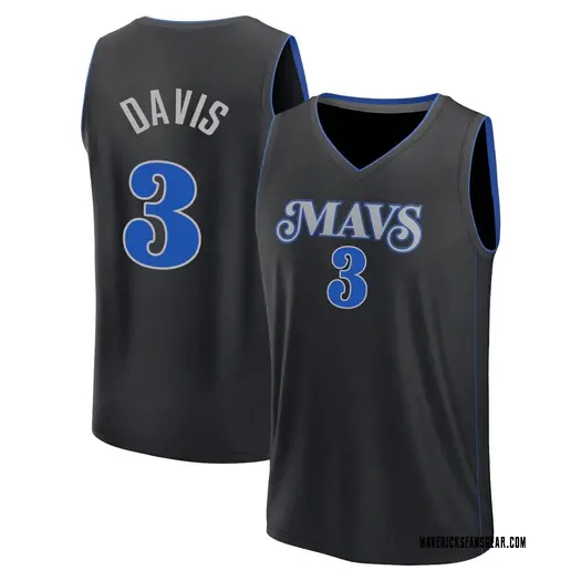 Youth Anthony Davis Dallas Mavericks Fanatics Branded Fast Break Black 2023/24 City Edition Jersey