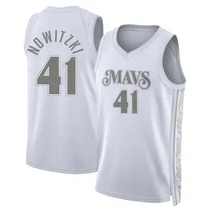 Youth Dirk Nowitzki Dallas Mavericks Nike Swingman White 2024/25 City Edition Jersey