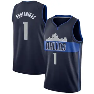 Youth John Poulakidas Dallas Mavericks Nike Swingman Navy Jersey - Statement Edition