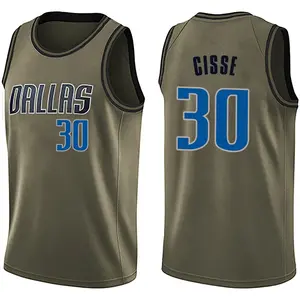 Youth Moussa Cisse Dallas Mavericks Nike Swingman Green Salute to Service Jersey