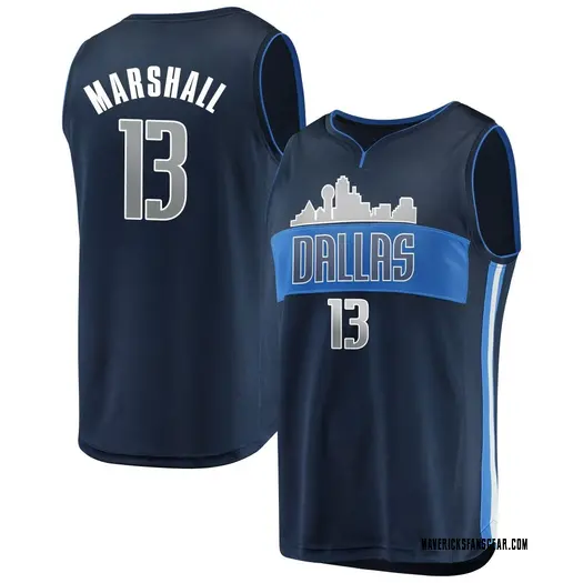 Youth Naji Marshall Dallas Mavericks Fanatics Branded Fast Break Navy Jersey - Statement Edition